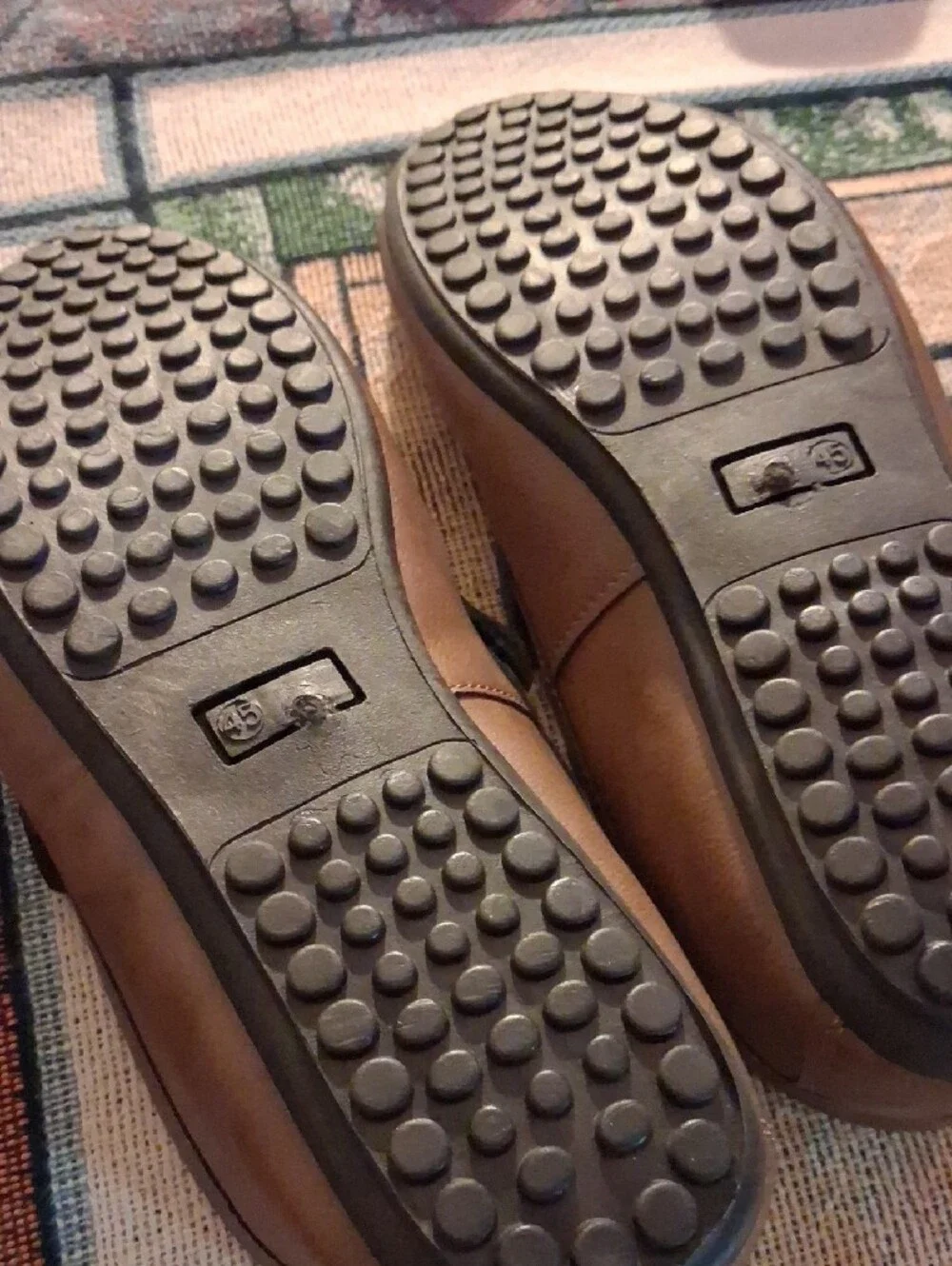 Men's Tan Slip-On Loafers with Metal Accent